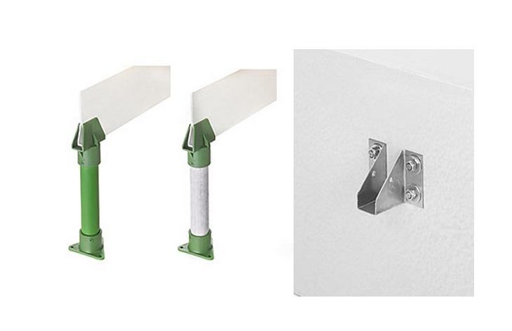 Støtteben i plast og rustfri vægbeslag - alternativer til opstøbning af støttemure