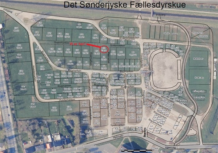 Kort over messen, "Det Sønderjyske Fællesdyrskue 26. og 27. maj 2023".